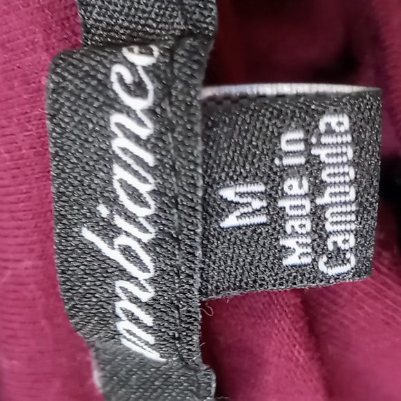 Ambiance Long Sleeve Mock Turtle Bodysuit Size Medium Burgundy/Wine - Picture 6 of 9